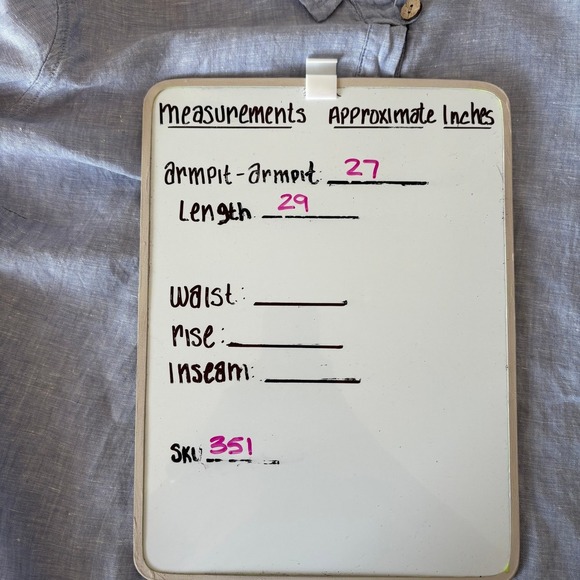 Cynthia Rowley Women's 2X 100% Linen Top Blue Buttons Resortwear Coastal Chic - Picture 11 of 11